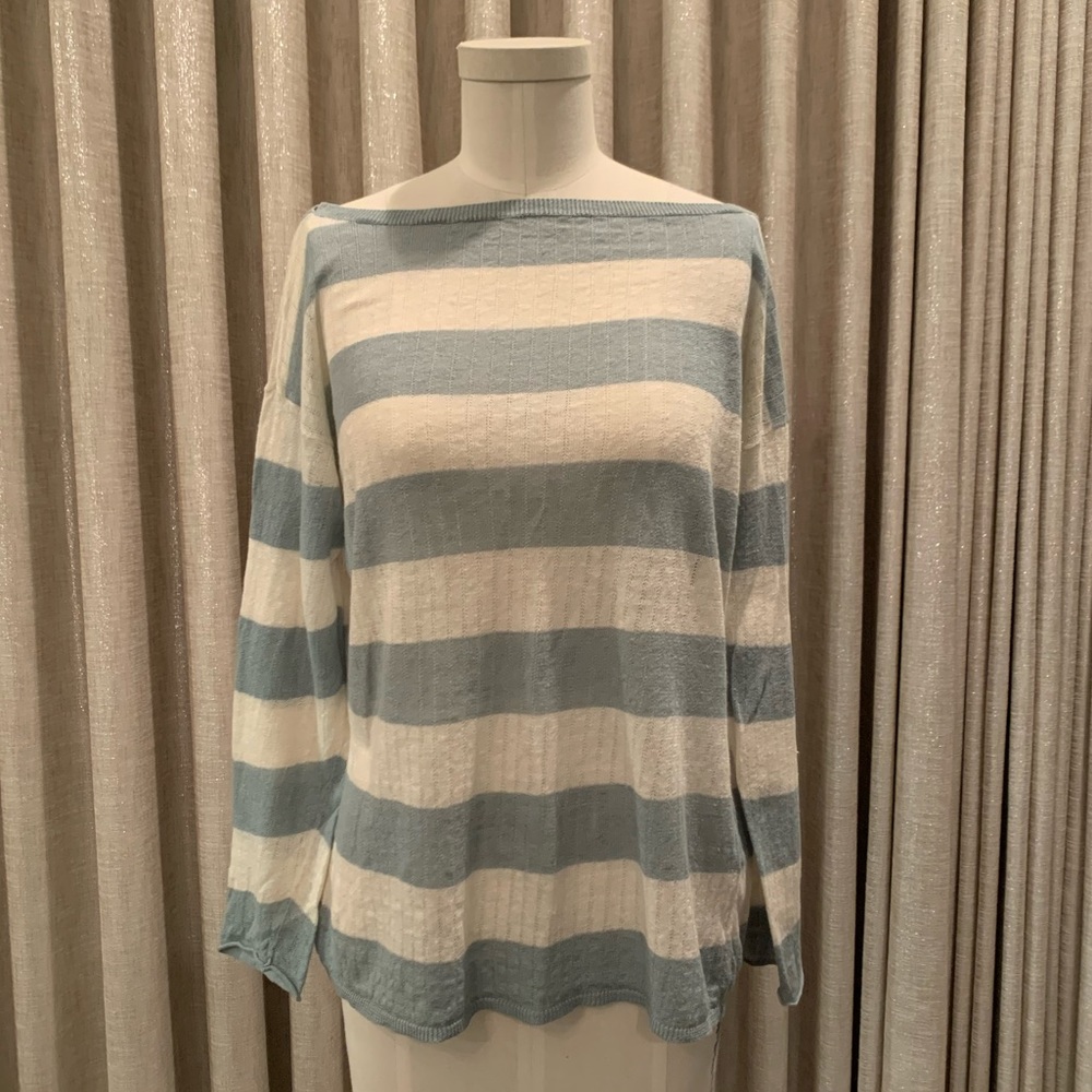 Rugby Ralph Lauren blue and white striped knit sweater
